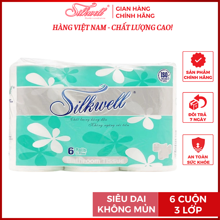 Giấy vệ sinh Silkwell 6 cuộn 3 lớp chính hãng mềm mịn siêu dai