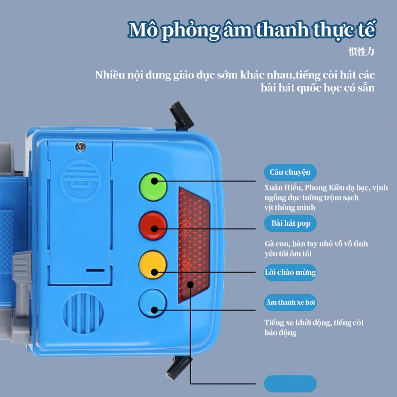 Đồ chơi xe cần cẩu kỹ thuật bánh đà, cẩu xoay 360 độ, xe công trình xây dựng, xe bồn có đèn và nhạc.