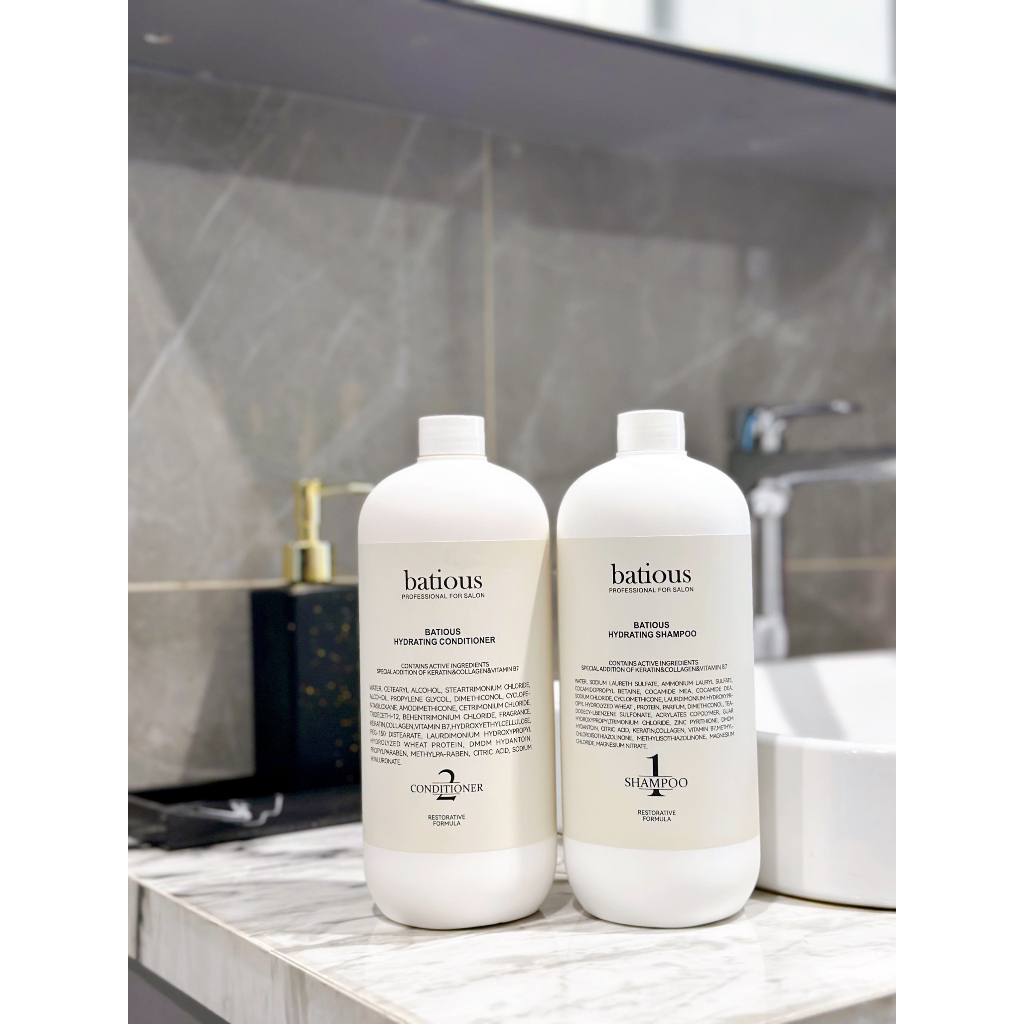 COMBO Dầu gội Dầu xả SALON cao cấp BATIOUS 960ML - bản Trắng phục hồi ...