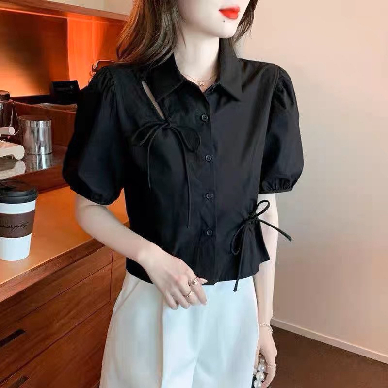 [NEW] Áo sơ mi cổ bẻ rút dây quốc dân | Shopee Việt Nam