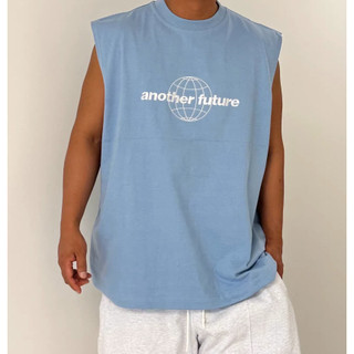 Áo Ba Lỗ Bo Cổ Sát Nách Phong Cách Tank Top Phối Chữ ANOTHERFUTURE Sành Điệu, Chất Liệu Cotton Lạnh Mát Mẻ, Thấm Mồ Hôi