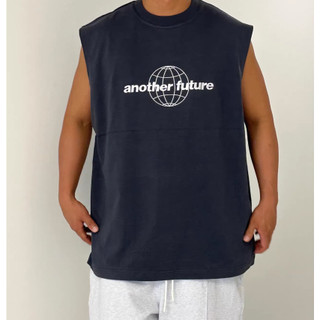 Áo Ba Lỗ Bo Cổ Sát Nách Phong Cách Tank Top Phối Chữ ANOTHERFUTURE Sành Điệu, Chất Liệu Cotton Lạnh Mát Mẻ, Thấm Mồ Hôi