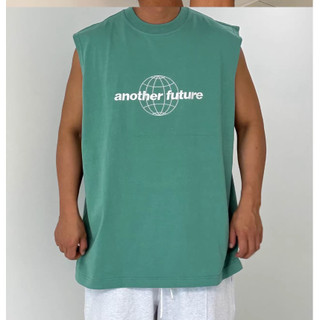 Áo Ba Lỗ Bo Cổ Sát Nách Phong Cách Tank Top Phối Chữ ANOTHERFUTURE Sành Điệu, Chất Liệu Cotton Lạnh Mát Mẻ, Thấm Mồ Hôi