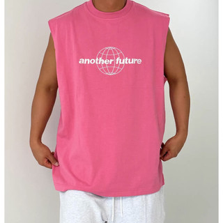 Áo Ba Lỗ Bo Cổ Sát Nách Phong Cách Tank Top Phối Chữ ANOTHERFUTURE Sành Điệu, Chất Liệu Cotton Lạnh Mát Mẻ, Thấm Mồ Hôi