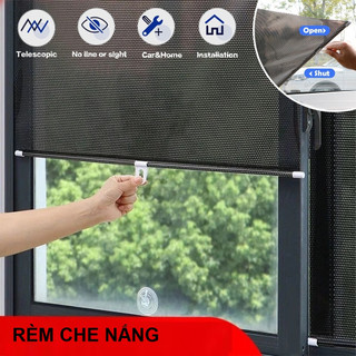 RÈM CUỐN CHE NẮNG CHỐNG UV - Rèm Che Nắng Dán Cửa Kính Xe Hơi Không Cần Khoan 125x58cm-Rèm Dán Cửa Sổ