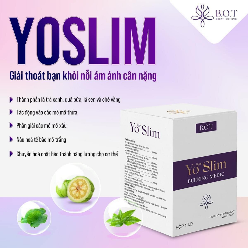 Giảm Cân Yo Slim Kèm Yo Detox B.O.T (Bộ đôi hủy diệt mỡ Yoslim 