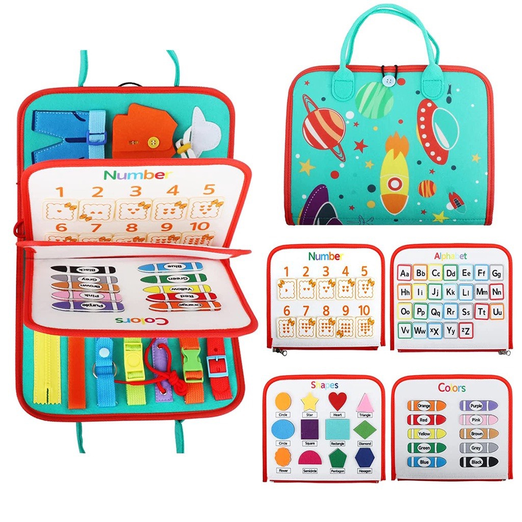 Bảng Bận Rộn Đồ Chơi Bận Rộn Sách Bận Rộn Cặp Bận Rộn Busy Board 7in1 Bộ Đồ Chơi Bận Rộn Cho Bé - PUPU HOUSE