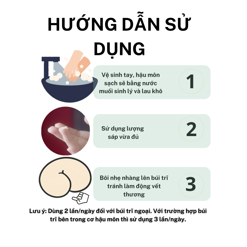 Sáp bôi trĩ Lê Gia trĩ nội, trĩ ngoại, nứt kẻ hậu môn, táo bón 2 hộp x 20g
