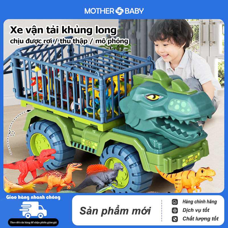 Xe đồ chơi cho bé trai cỡ lớn chở mô hình khủng long đồ chơi -  Xe Chở Khủng Long, Trứng ,Cây Cho Bé