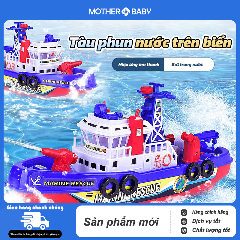 Du thuyền điện đồ chơi trẻ em có thể tự động phun nước mô phỏng âm thanh - đồ chơi cho bé trai