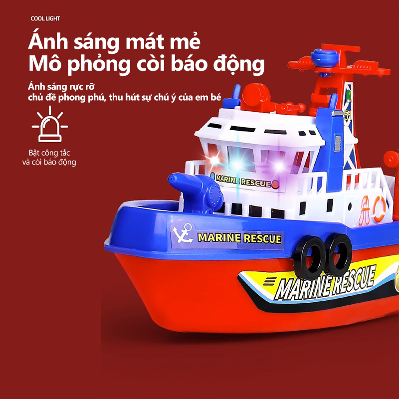 Du thuyền điện đồ chơi trẻ em có thể tự động phun nước mô phỏng âm thanh - đồ chơi cho bé trai