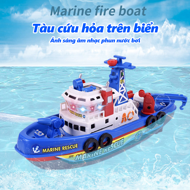 Du thuyền điện đồ chơi trẻ em có thể tự động phun nước mô phỏng âm thanh - đồ chơi cho bé trai