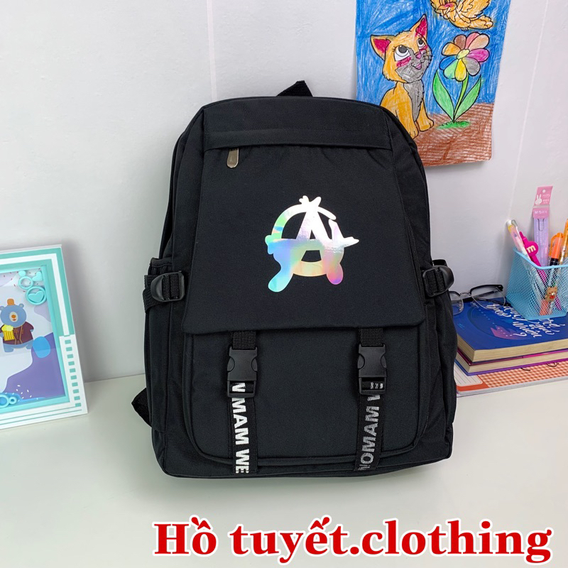 Balo thời trang nam nữ có ngăn đựng laptop nhiều ngăn đựng tiện dụng vải canvas chống thấm nước B 8665