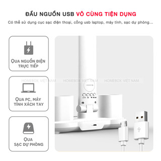 Đèn Học LED Có Màn Hình Hiển Thị Đồng Hồ Tích Điện, Đèn Bàn Học 3 Màu Ánh Sáng Chống Cận Thị