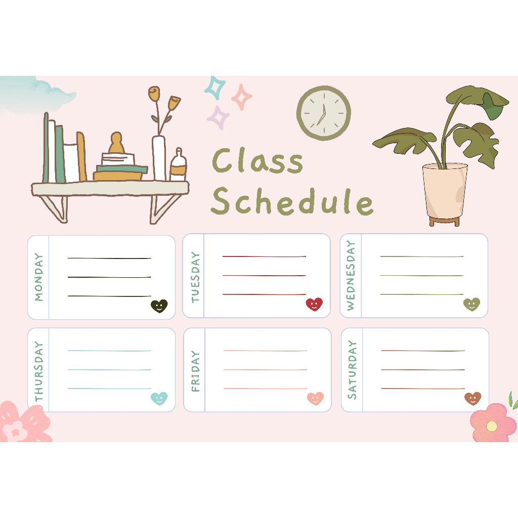 Decal dán Thời Khóa Biểu Timetable Sticker Dễ Thương Tiện Lợi Ghi Chú ...