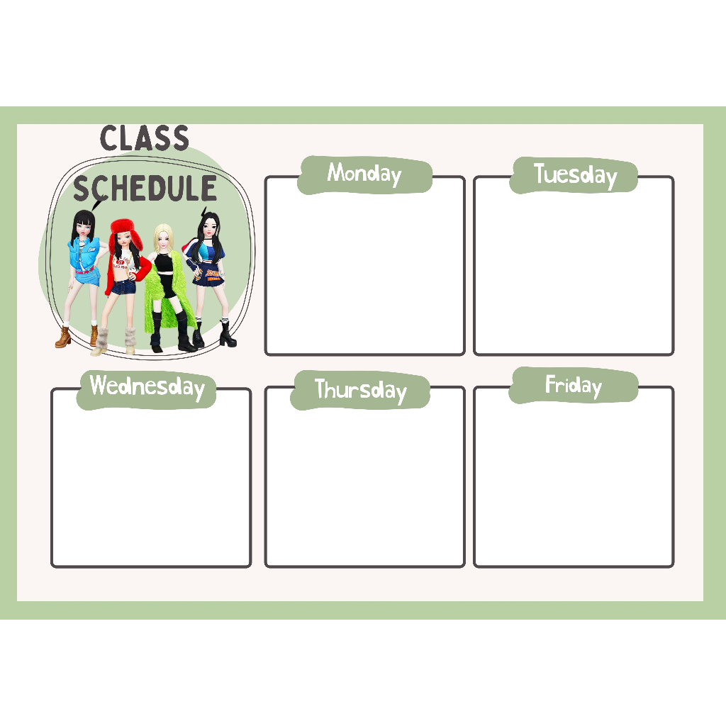 Decal dán Thời Khóa Biểu Timetable Sticker Dễ Thương Tiện Lợi Ghi Chú ...