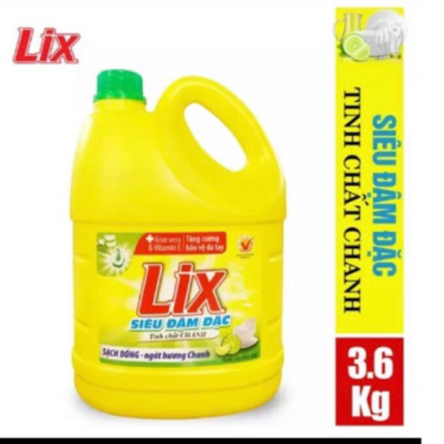 nước rửa chén siêu đậm đặc lix 3.6kg