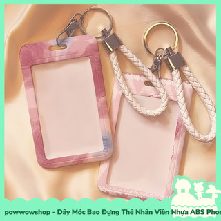 [Sẵn VN - Hỏa Tốc] Dây Móc Bao Đựng Thẻ Nhân Viên Dọc Nhựa ABS Phong Cách Hoạ Tiết Hình Hoa Hồng Đỏ Red Rose Đẹp Mắt