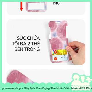 [Sẵn VN - Hỏa Tốc] Dây Móc Bao Đựng Thẻ Nhân Viên Dọc Nhựa ABS Phong Cách Hoạ Tiết Hình Hoa Hồng Đỏ Red Rose Đẹp Mắt