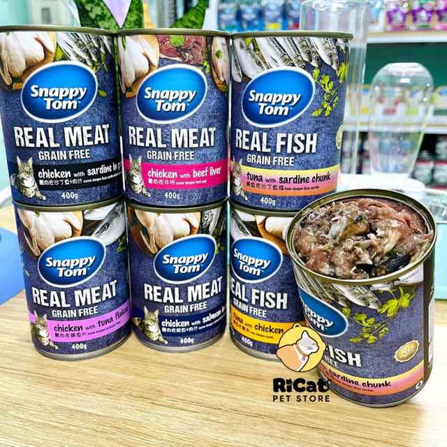 Pate Mèo SNAPPY TOM - Thức Ăn Cho Mèo Lon 400g 13 Vị Cá & Thịt Hấp Dẫn Cho Mèo Mọi Lứa Tuổi