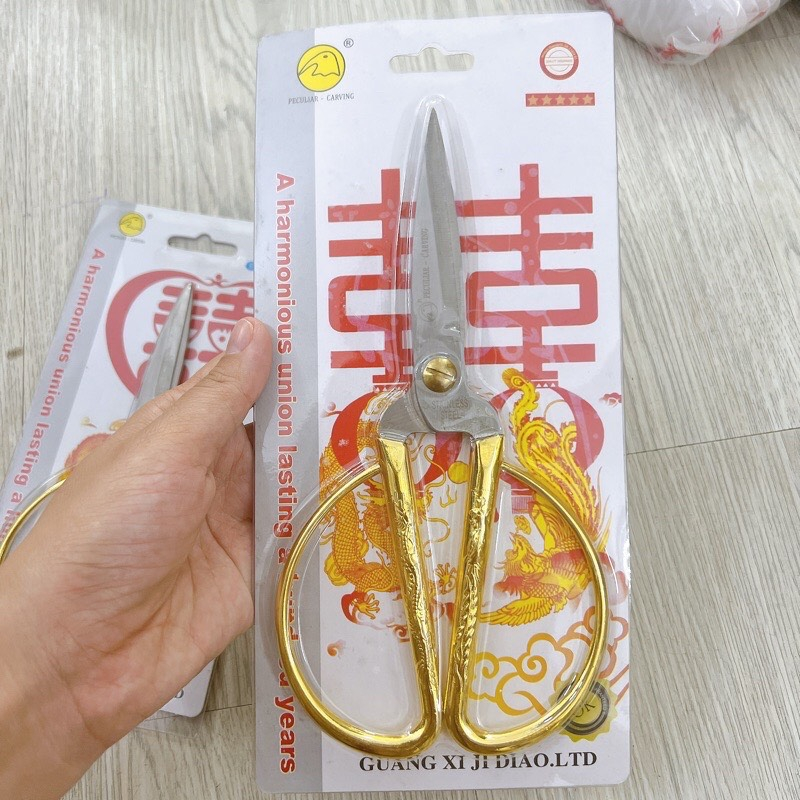 Kéo Cắt Thực Phẩm - Kéo Cắt Cán Vàng Vảy Rồng - Phụng Siêu Bén