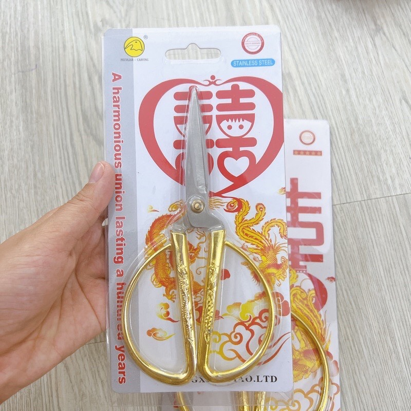Kéo Cắt Thực Phẩm - Kéo Cắt Cán Vàng Vảy Rồng - Phụng Siêu Bén