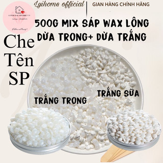 500gr SÁP WAX LÔNG CAO CẤP MIX SỮA DỪA TRẮNG+DỪA TRONG TẨY LÔNG LYIHOME DÙNG ĐƯỢC CHO CẢ DA NHẠY CẢM, CHUYÊNWAX BIKINI