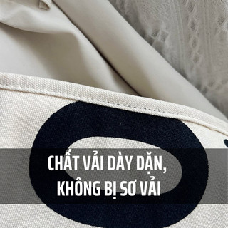 Túi tote có khóa kéo túi vải canvas đeo vai đi học đựng đồ đa năng có ngăn phụ bên trong TT04