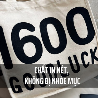 Túi tote có khóa kéo túi vải canvas đeo vai đi học đựng đồ đa năng có ngăn phụ bên trong TT04