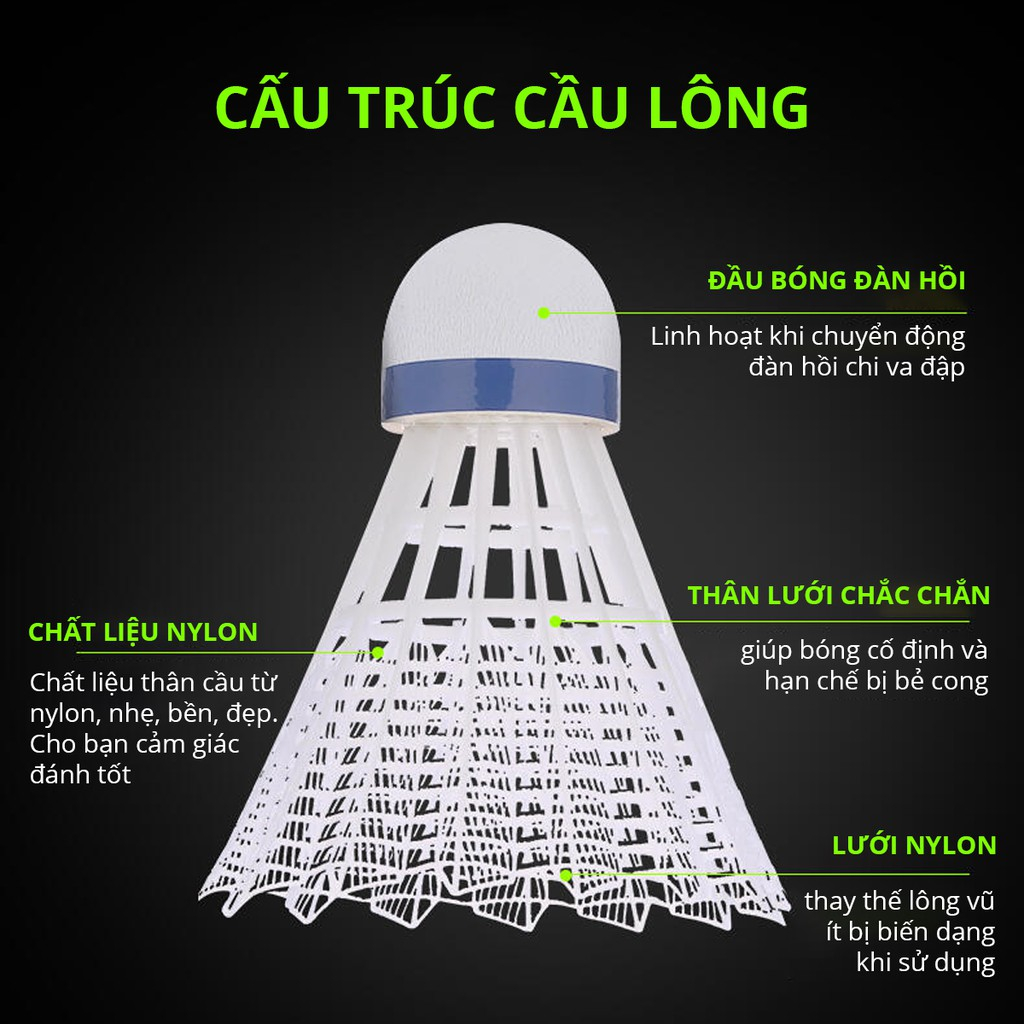 [MUA 1 TẶNG 1] Cầu lông nhựa cao cấp, quả cầu lông nhựa AGNITE chính hãng, đường bay ổn định, nhẹ, bền, 2 màu tùy chọn