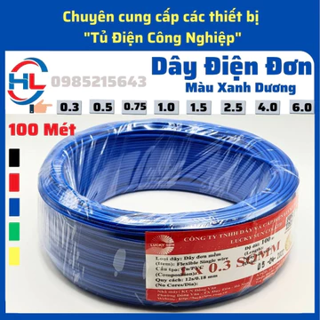 [100 mét ] Dây điện đơn 1x0.3mm màu xanh dương, dây điện 0.3mm, Dây điện đơn, dây điện mềm nhiều lõi [100% Dây Đồng]