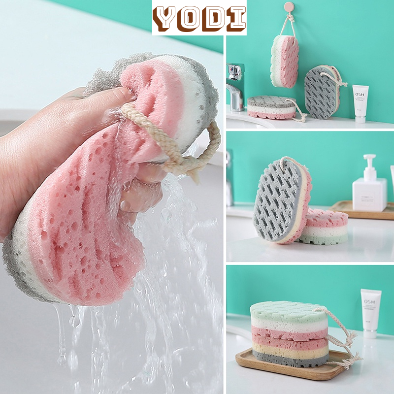 BÔNG TẮM BỌT BIỂN 3 LỚP, BÔNG TẮM 3 LỚP SIÊU MỀM, TẨY TẾ BÀO CHẾT TRÊN DA, MIẾNG CỌ RỬA CƠ THỂ BỌT BIỂN, TIỆN LỢI GIÁ RẺ