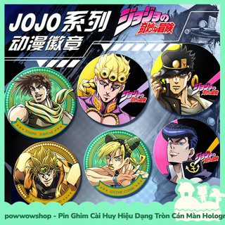[Sẵn VN - Hỏa Tốc] Huy Hiệu Pin Ghim Dạng Tròn 58mm Cài Áo / Túi / Balo Màn Hologram Phong Cách Anime Manga Jojo's Bizar