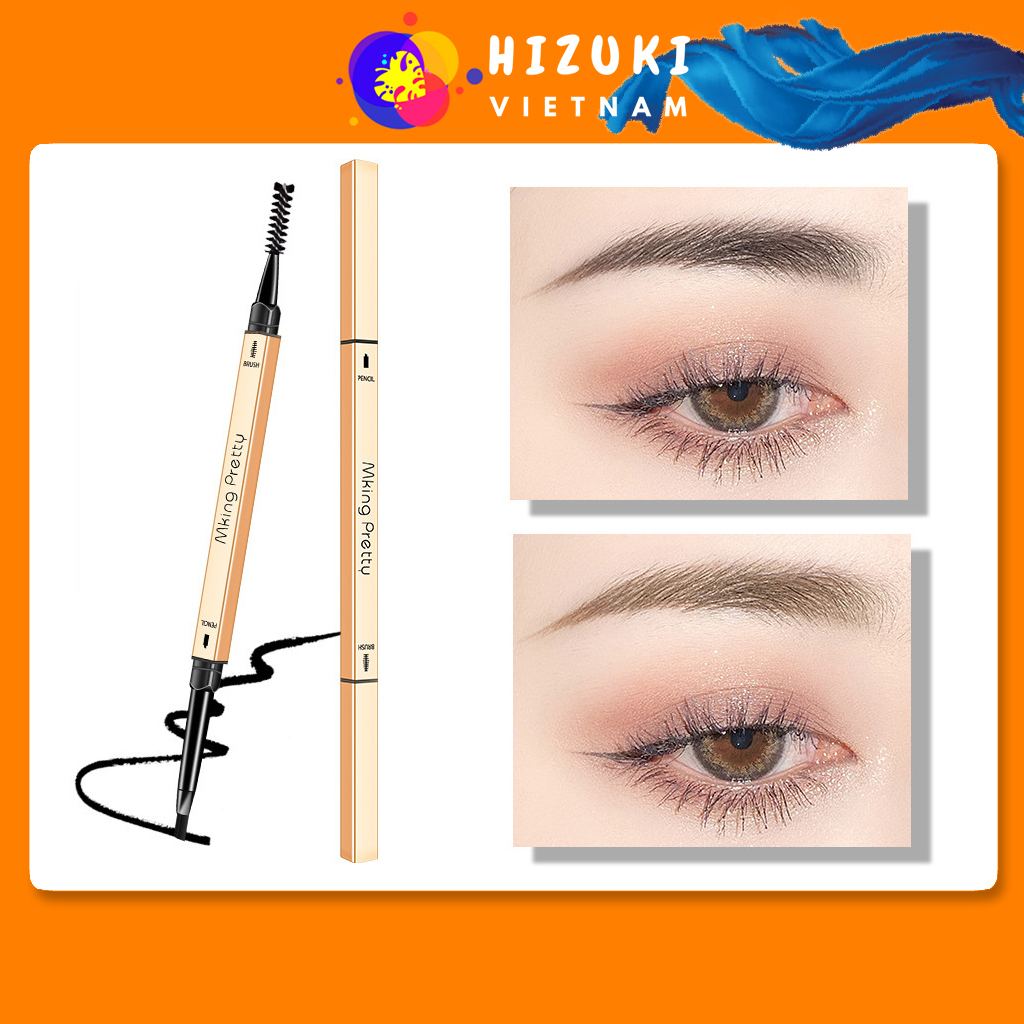 Bút kẻ chân mày 2 đầu, có 5 màu lựa chọn phù hợp với màu da, màu tóc, chống thấm nước
