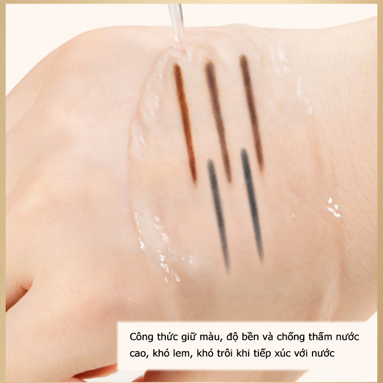 Bút kẻ chân mày 2 đầu, có 5 màu lựa chọn phù hợp với màu da, màu tóc, chống thấm nước