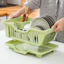 kệ úp bát đĩa có khay hứng nước tiện lợi, kệ bát đĩa kèm ống cắm đũa 3535