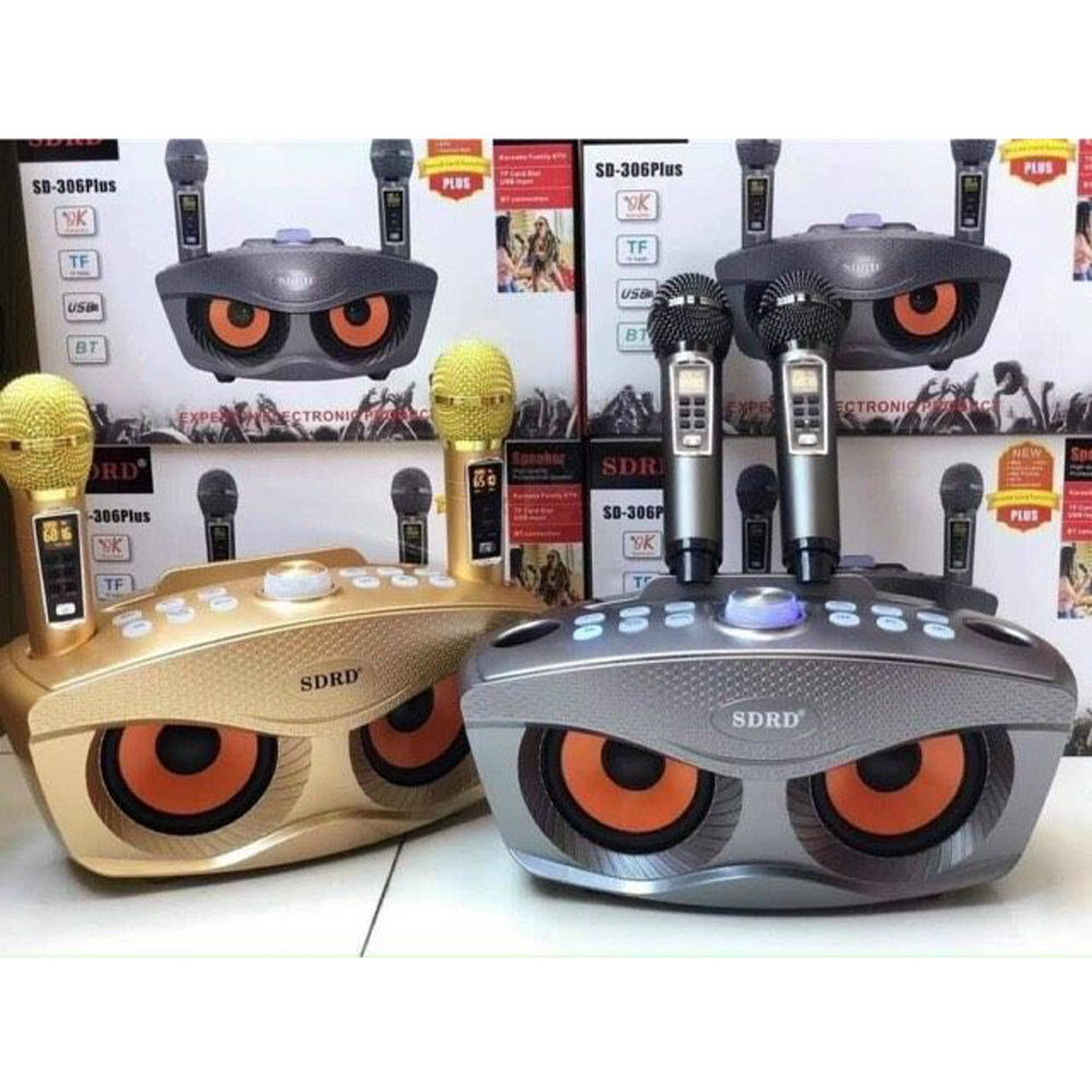 Loa karaoke bluetooth SD 306 Plus Âm Thanh Trầm Bổng, Loa Không Dây Kèm 2 MiC Không Dây Hát Song Ca Tuyệt Đỉnh