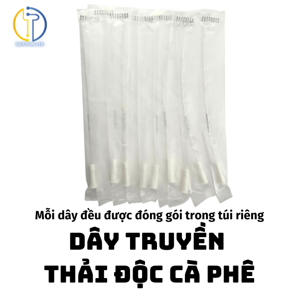 Dây truyền Thải độc Cà phê, Thụt tháo Cafe Dây nhựa trong Coffee Enema Gerson 25cm Fr12