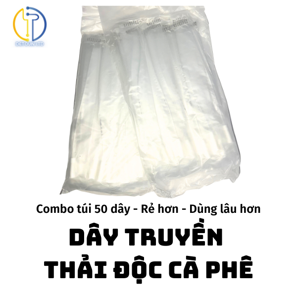 Dây truyền Thải độc Cà phê, Thụt tháo Cafe Dây nhựa trong Coffee Enema Gerson 25cm Fr12