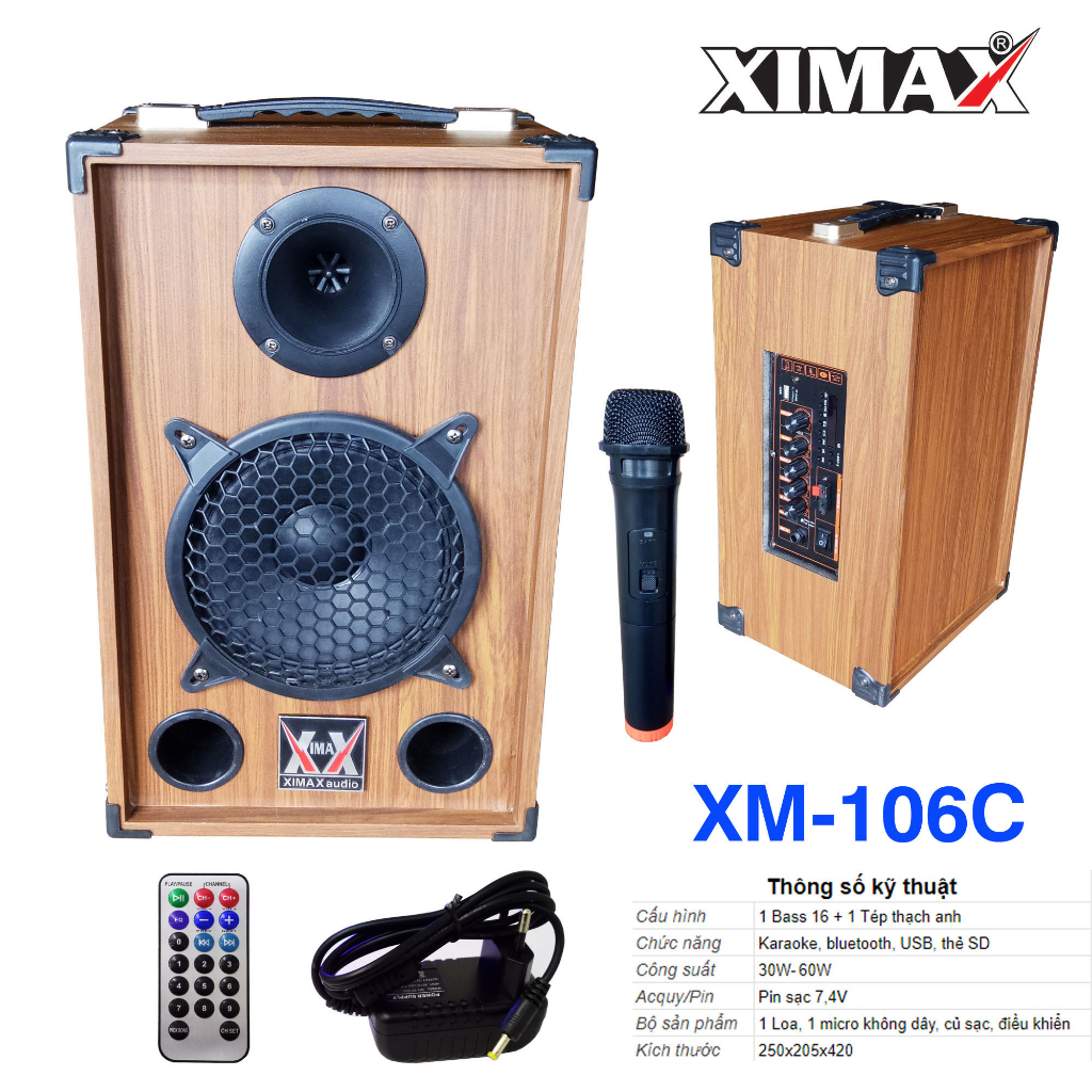 Loa kéo 2 tấc tặng kèm 1 mic BG-225, S16M, S60, XM-160, XM-166C ...