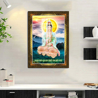 Tranh Treo Tường Phật Quan Thế Âm Bồ Tát - Tranh Laminate Tráng Gương