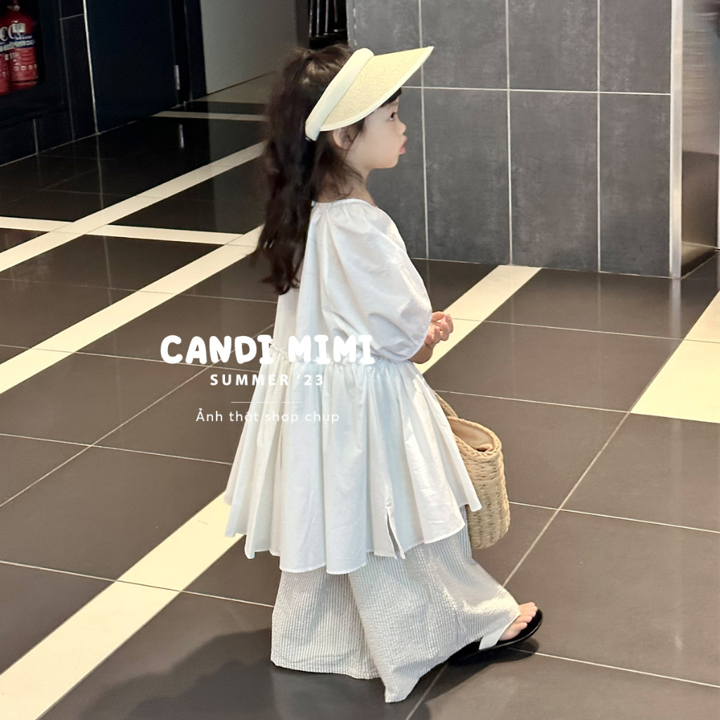 Váy Bé Gái Dáng Babydoll CANDI MIMI 2023 - Chất Liệu Thô Hàn Mềm Mát - Thấm Hút Mồ Hôi -  Phong Cách Hàn Quốc