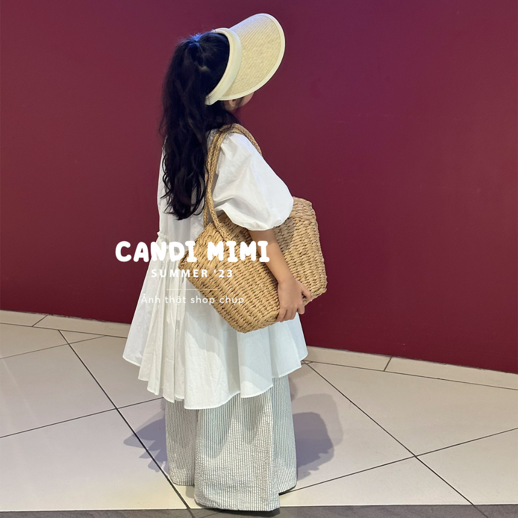 Váy Bé Gái Dáng Babydoll CANDI MIMI 2023 - Chất Liệu Thô Hàn Mềm Mát - Thấm Hút Mồ Hôi -  Phong Cách Hàn Quốc