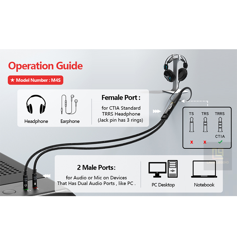 Cáp Chia Âm Thanh AUX 1 To 2 Chuyển Đổi Jack Audio 3.5mm Dùng Cho Máy Tính Để Bàn, Loa, Tai Nghe Kết Nối Micro | BigBuy360 - bigbuy360.vn
