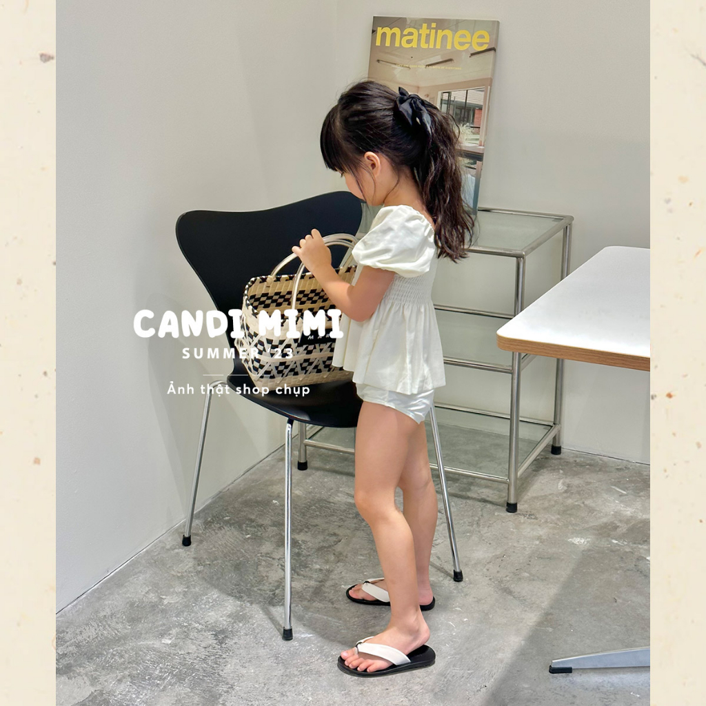 Đồ Bơi Bé Gái 2 Mảnh Tay Bồng Dễ Thương CANDI MIMI 2023 - Tặng kèm mũ bơi - Phong cách Hàn Quốc