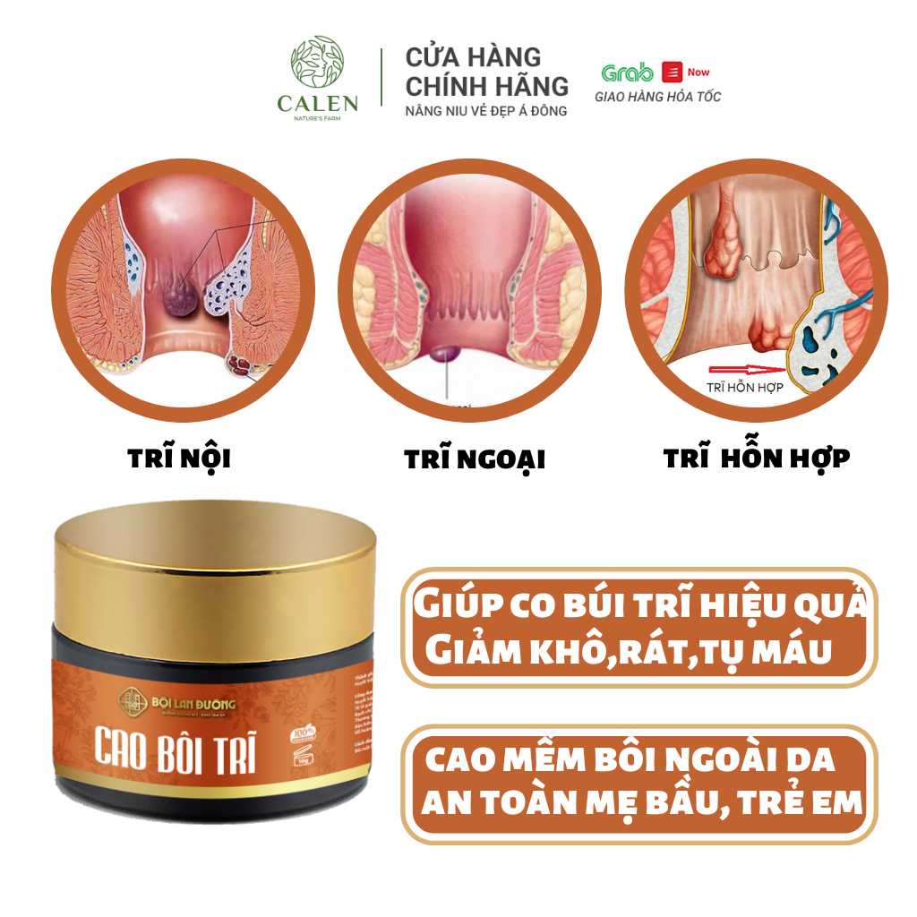 Kem bôi trĩ Calen Nature Farm giảm cơn đau trĩ, co se búi trĩ siêu nhanh hũ 10gram
