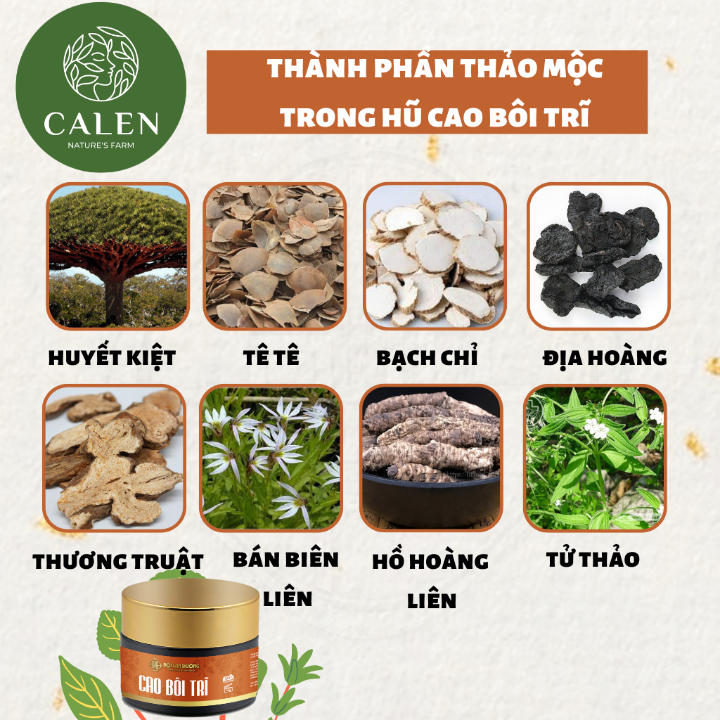 Kem bôi trĩ Calen Nature Farm giảm cơn đau trĩ, co se búi trĩ siêu nhanh hũ 10gram