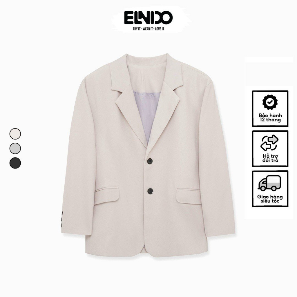 Áo khoác blazer nam form rộng hàn quốc thời trang trẻ trung phong cách ELNIDO