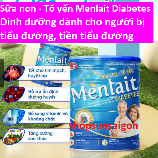 (Chính hãng, 800g, Date 2026) Sữa non - Tổ yến Menlait Diabetes ...