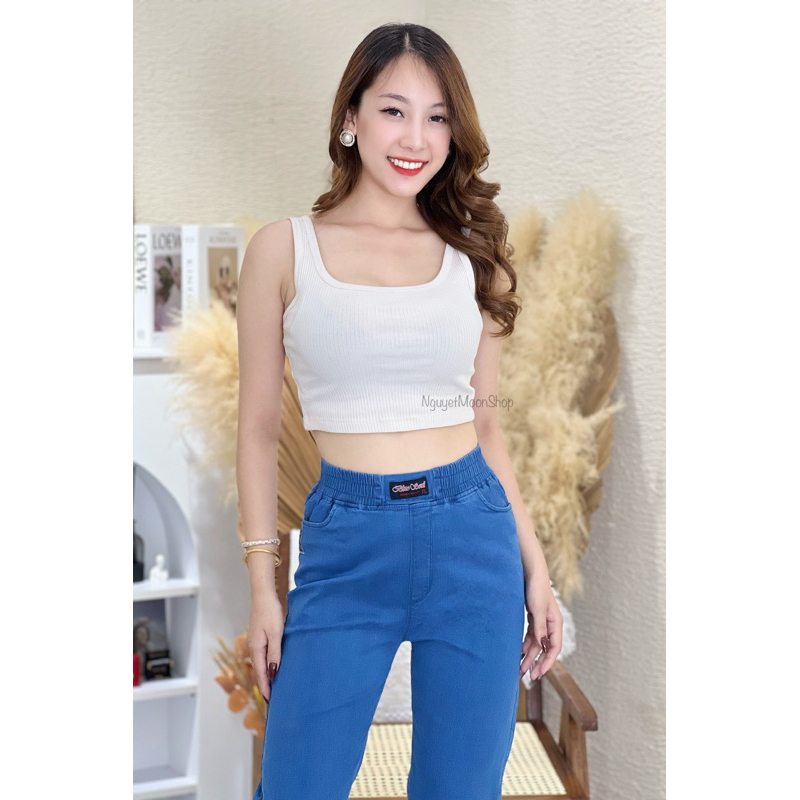Quần Jean nữ ống suông đứng chất Jean co giãn mềm mại kiểu dáng thời trang Bigsize mã SP014
